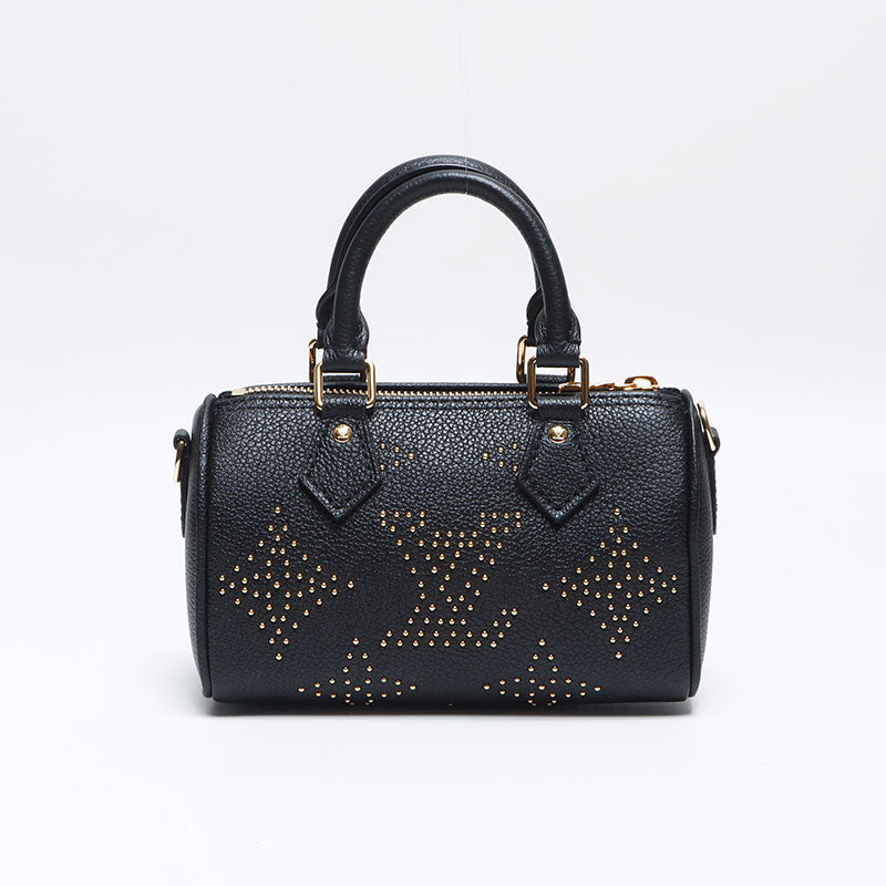 LOUIS VUITTON Nano Speedy Monogram Empreinte Shoulder Bag black