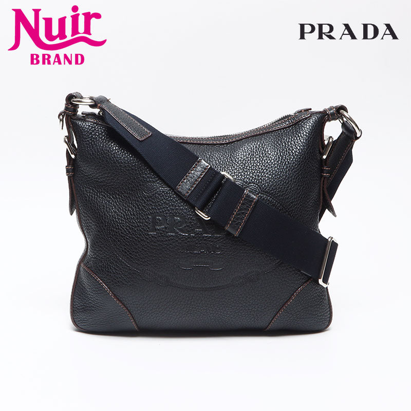 プラダ PRADA ロゴ レザー ショルダーバッグ ブラック WS13958 プラダ PRADA ロゴ レザー ショルダーバッグ ブラック WS13958