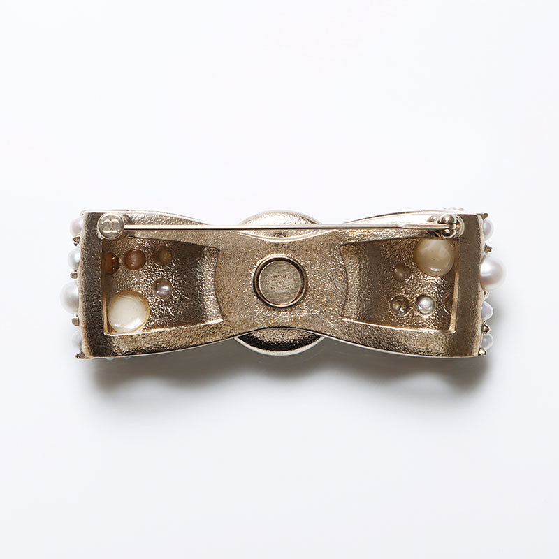 CHANEL G21V COCO Mark 2021 Pearl Ribbon Brooch gold WS14102 – NUIR