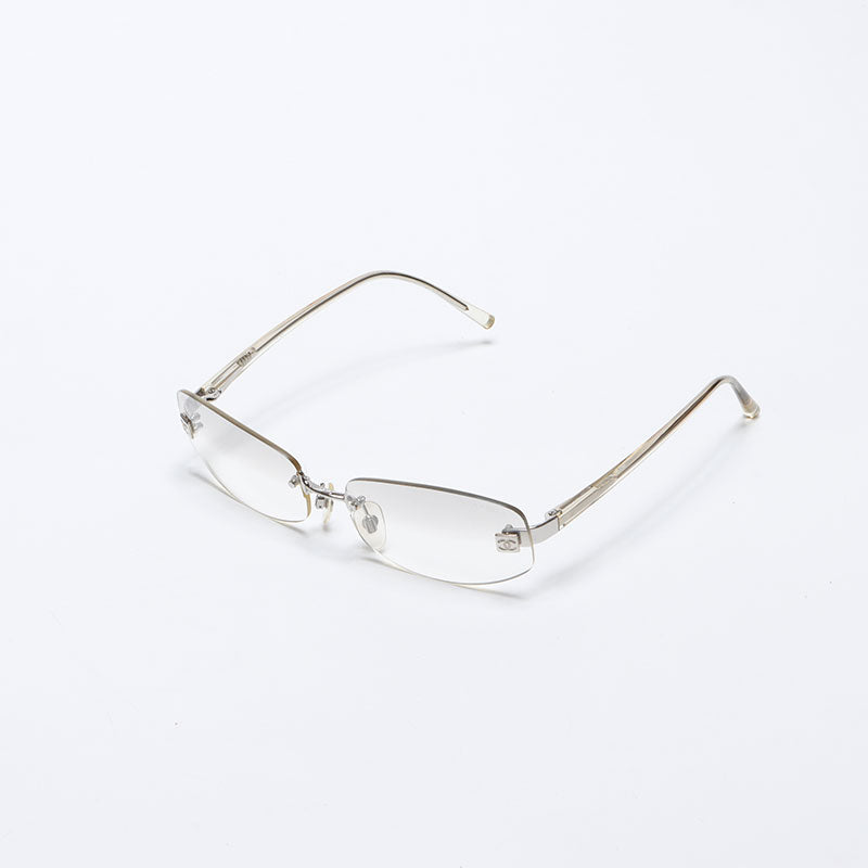 シャネル CHANEL リムレス ミニココマーク クリア サングラス シルバー