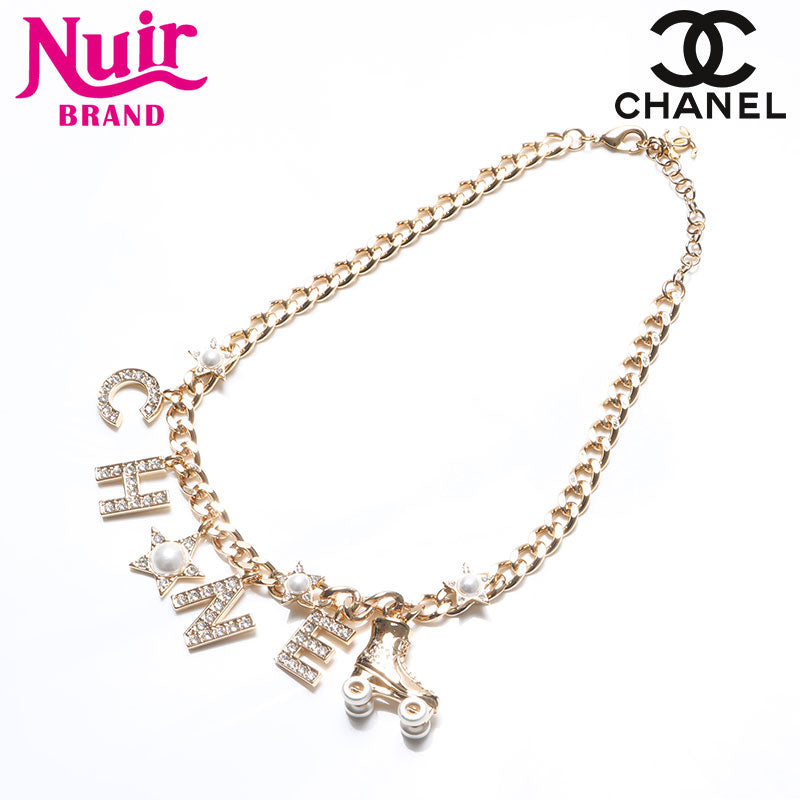 シャネル CHANEL C24C 2024 ロゴ ラインストーン チョーカー ローラ