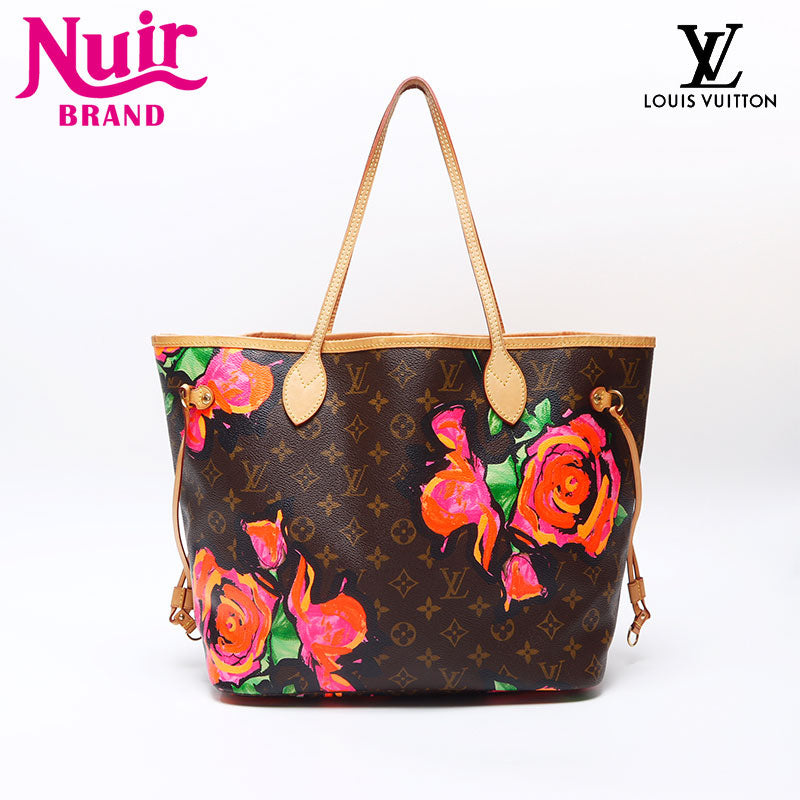 LOUIS VUITTON 2009 Monogram Neverfull MM Rose Tote Bag Brown