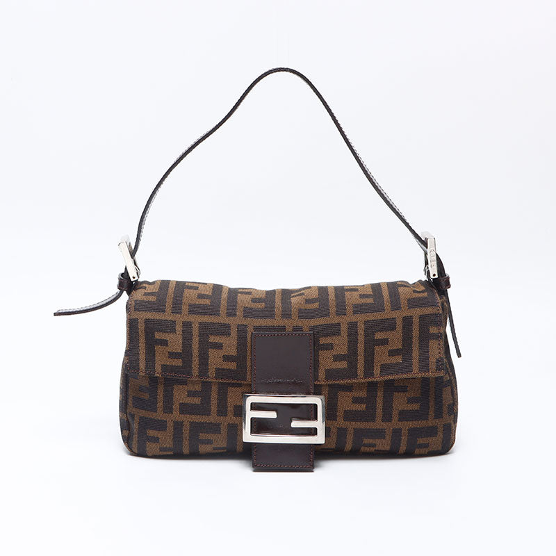 フェンディ FENDI ズッカ マンマバケット ショルダーバッグ ブラウン