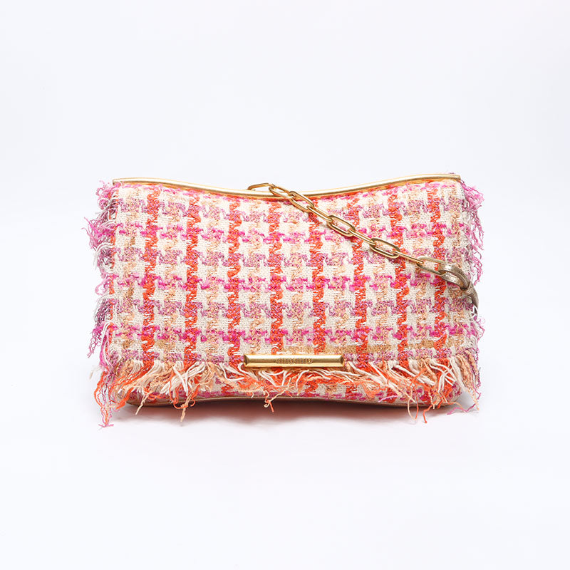 Miu Miu Tweed Chain Shoulder Bag pink WS14633 – NUIR VINTAGE