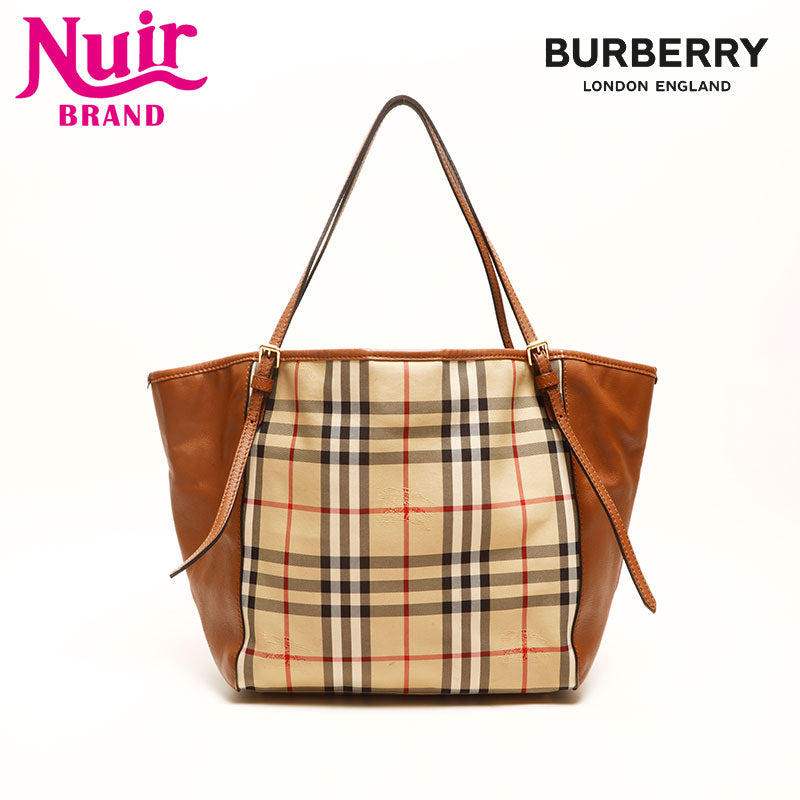 BURBERRY Nylon Canvas Nova Check Tote Bag Brown WS14722 – NUIR VINTAGE