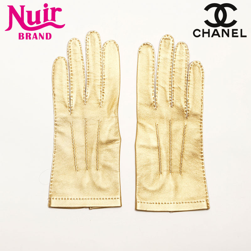 シャネル CHANEL ココマーク ラムスキン 手袋 ゴールド WS14734 – NUIR
