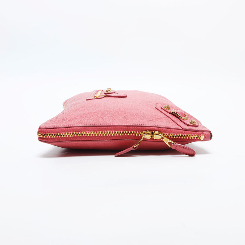 BALENCIAGA Leather Giant Envelope Clutch bag pink WS14865 – NUIR