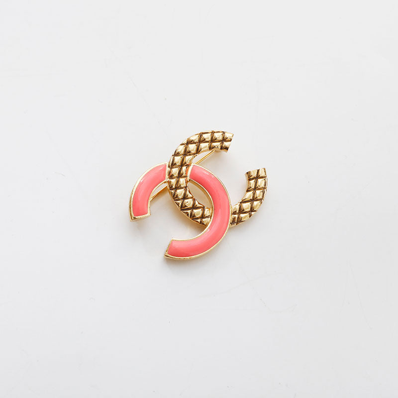 シャネル CHANEL 2022年 ピンクココマーク ブローチ ゴールド