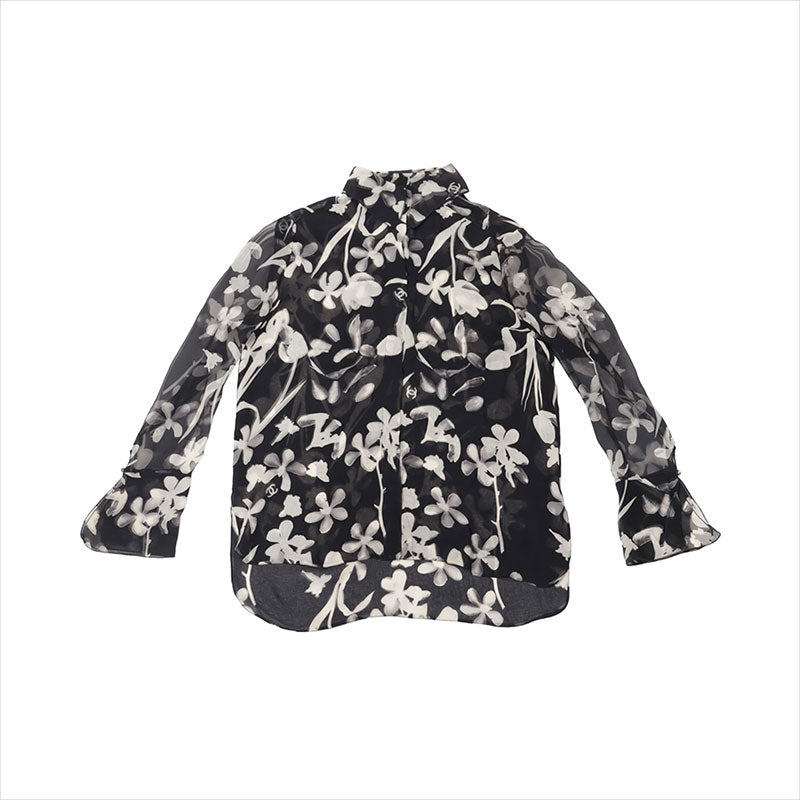 シャネル chanel ビンテージ　長袖シャツ シャネル CHANEL ココマーク 04S シルク P23755V14109 Size:38