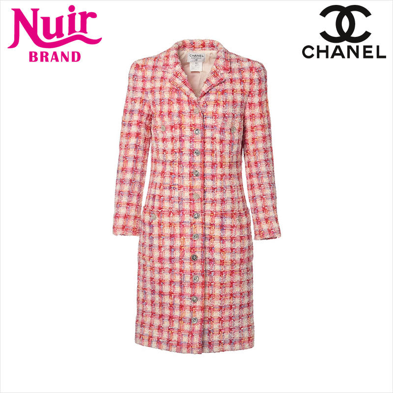 CHANEL Size:42 P06384V04629 96P Wool x Nylon Coat Red x White