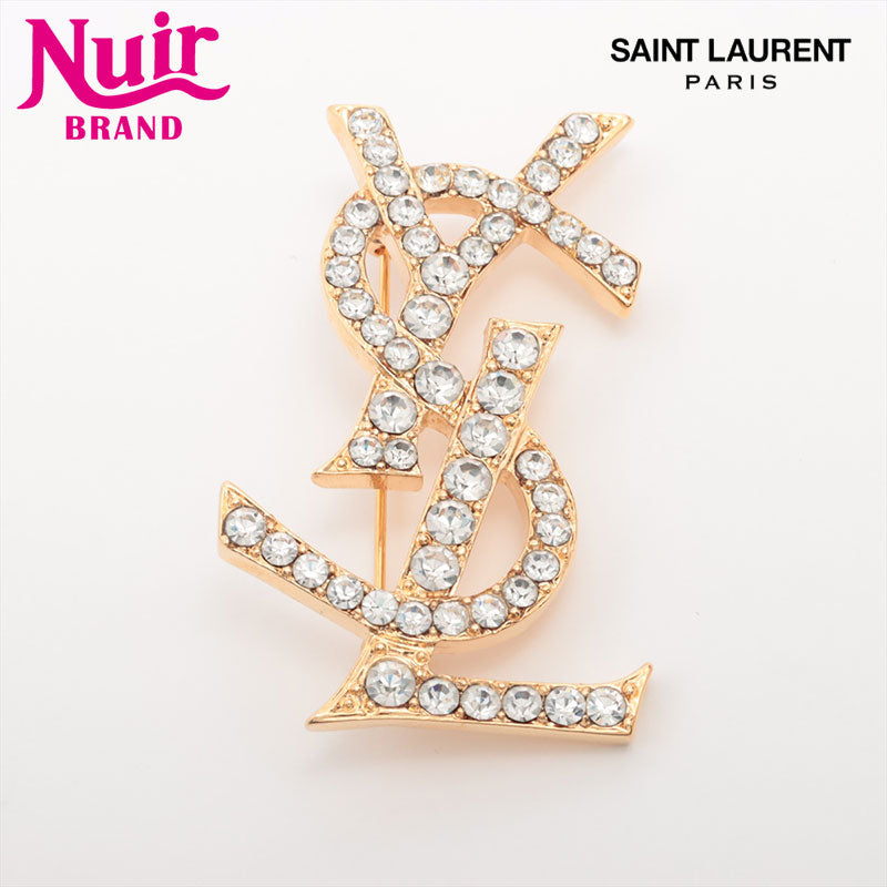 YVES SAINT LAURENT YSL logo Brooch gold WS15302 – NUIR VINTAGE