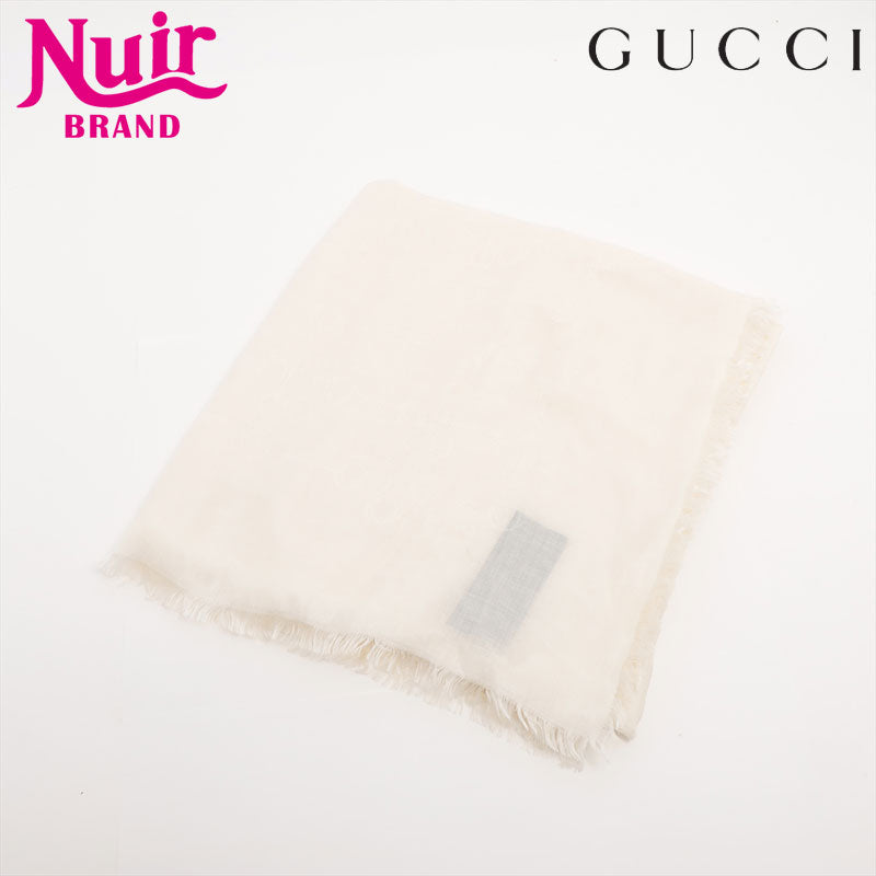 GUCCI Horsebit Pattern Silk scarf Ivory WS15371 – NUIR VINTAGE