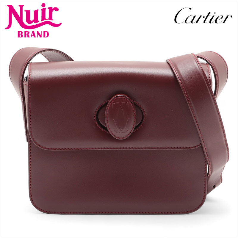 CARTIER Leather Must Do Shoulder Bag Bordeaux WS15518 – NUIR