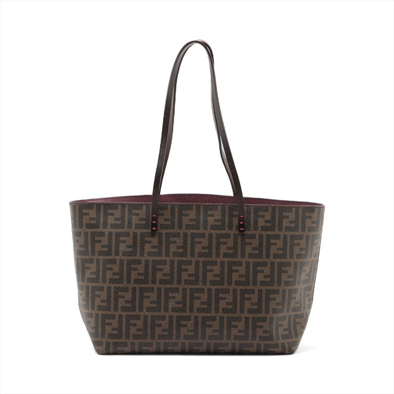 極美品 フェンディ FENDI ズッカ PVC トートバッグ ブラウン WS15679