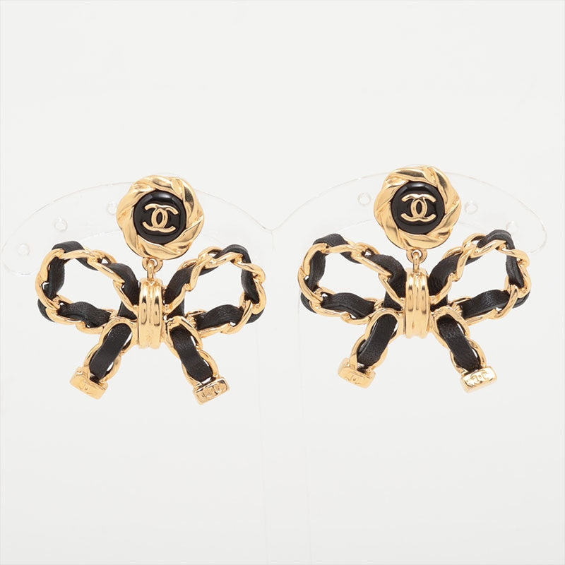 シャネル 2022リボン付きスタッドピアス シャネル CHANEL リボン I22A 2022 ピアス ゴールド WS15752 – NUIR