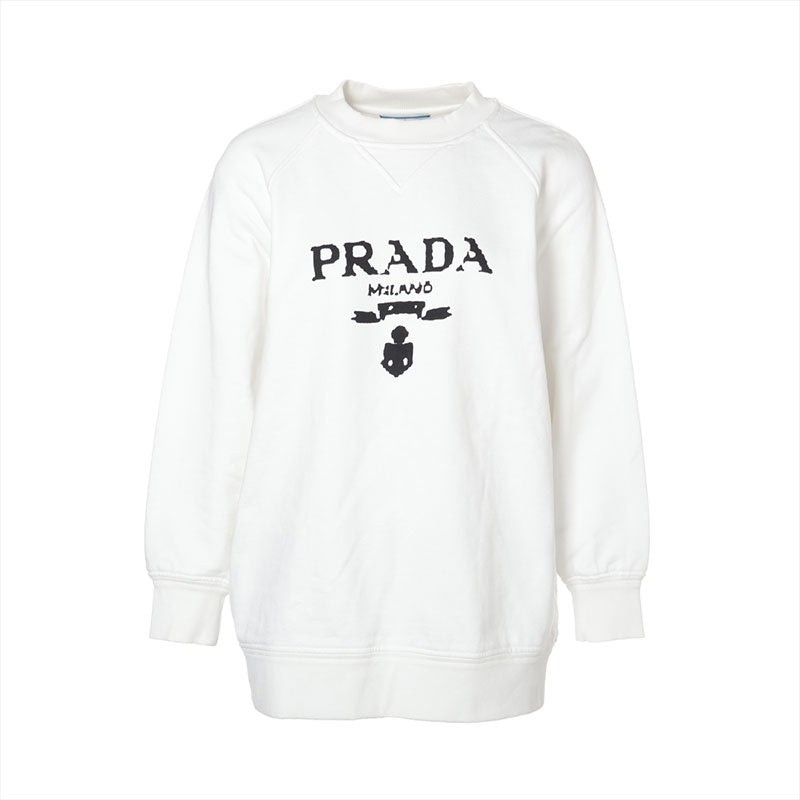 プラダ PRADA コットン ロゴ Size:XS スウェット ホワイト
