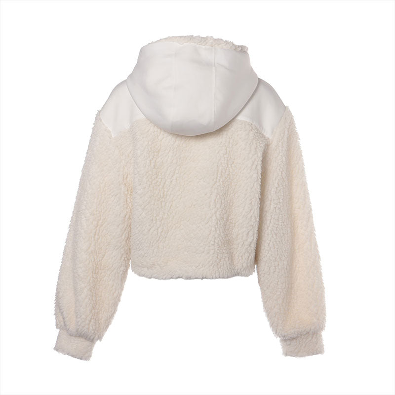 PRADA Fleece Cropped Double Fleece Jacket Size: XS Jacket white