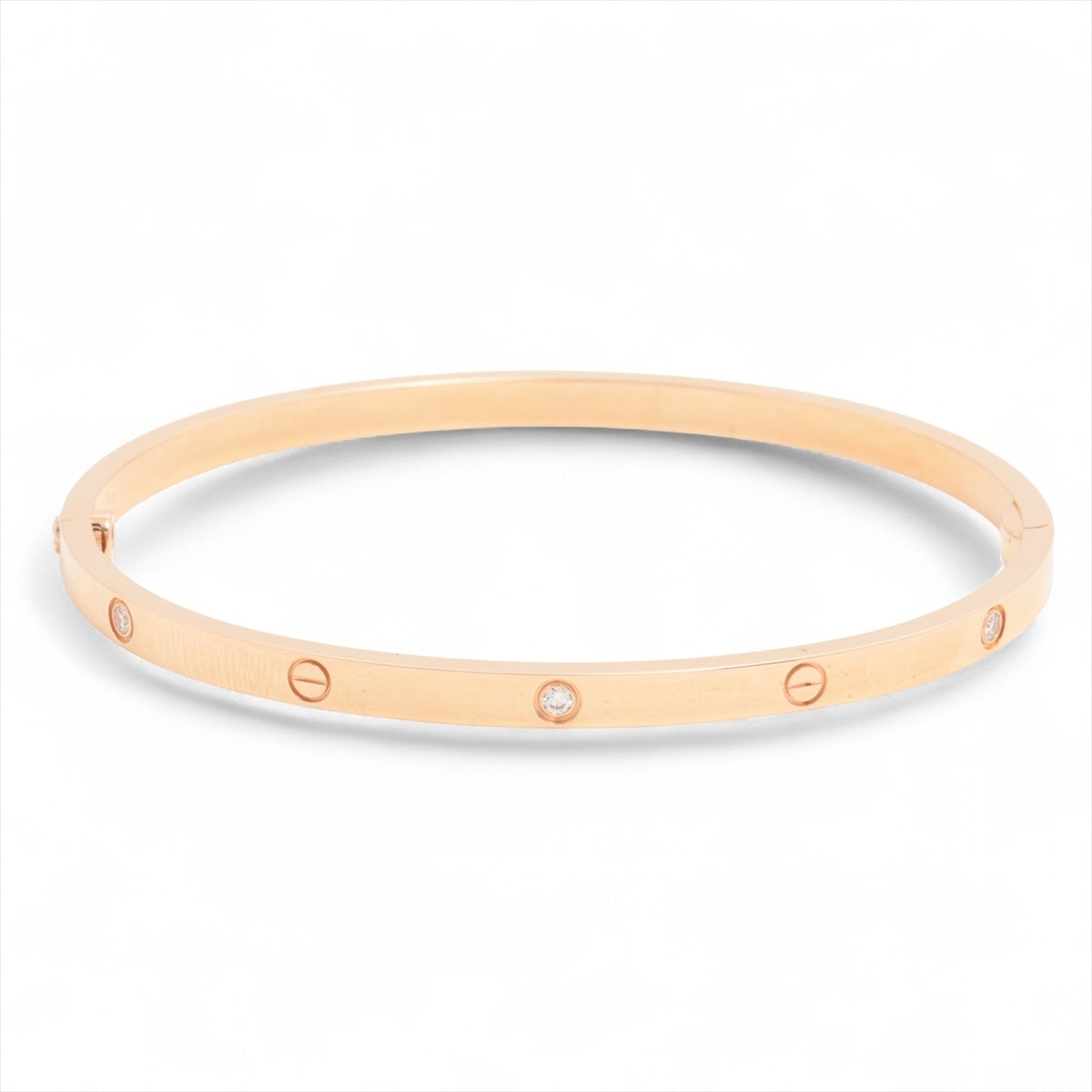 CARTIER Love Bracelet 6P Au750 PG Half Diamond Pink Gold #18 SM