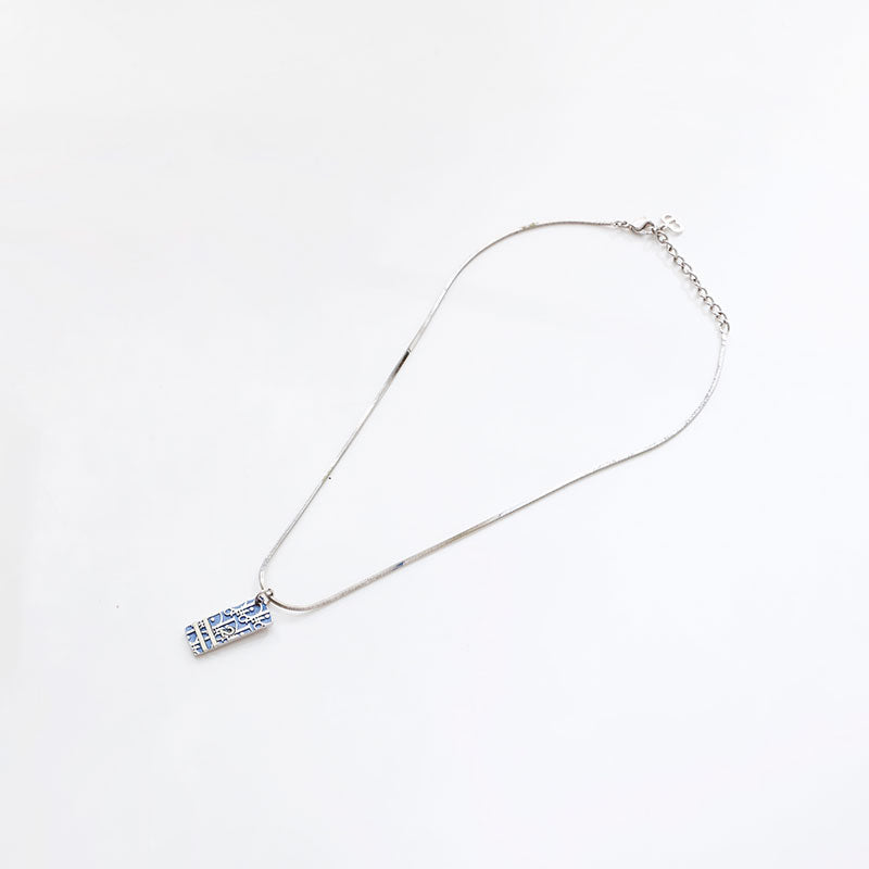 アクセサリー Christian Dior Trotter Logo Necklace Christian Dior Trotter Necklace Silver x Blue Women | eBay