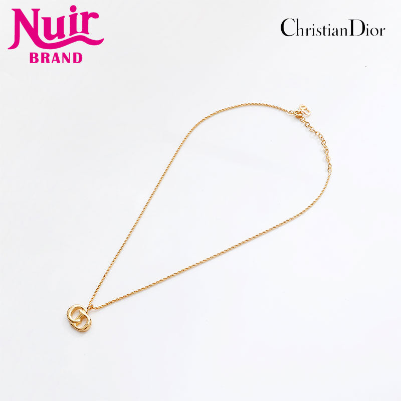 Christian Dior CD Logo gold necklace ② 25719441_55710423_600.jpg