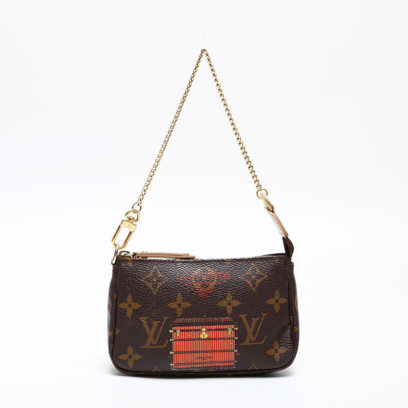 LOUIS VUITTON 2013 Monogram Mini Pochette Accessoires Trunk Print