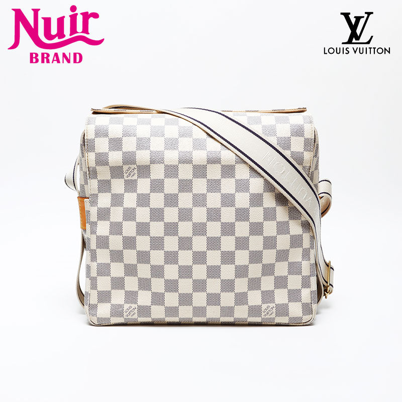 LOUIS VUITTON 2008 Damier Azur Naviglio Shoulder Bag white WS20541