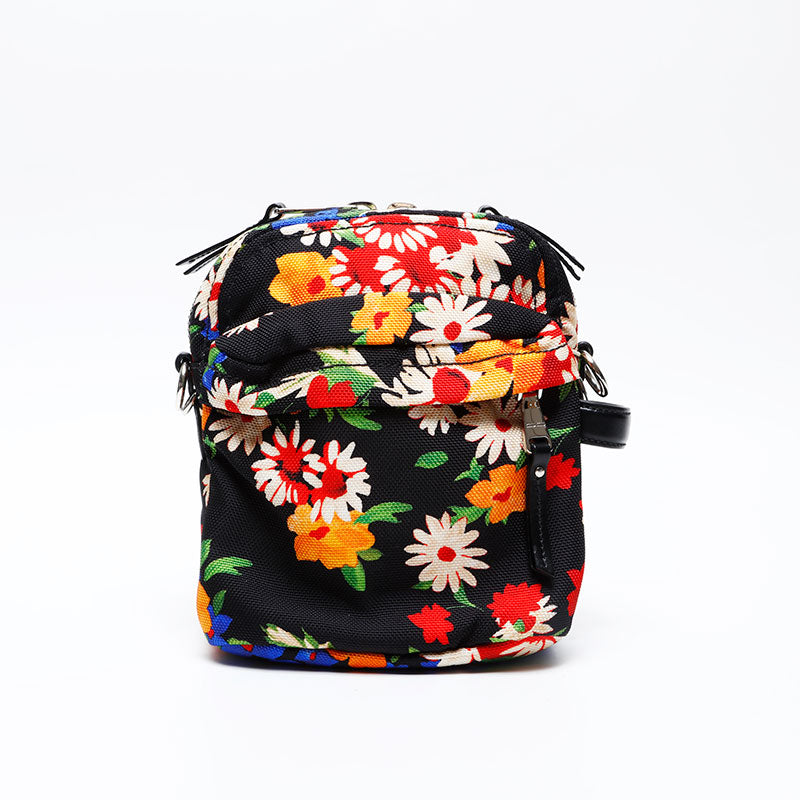 Miu Miu Canvas Jacquard Flower Shoulder Bag multicolor WS20752