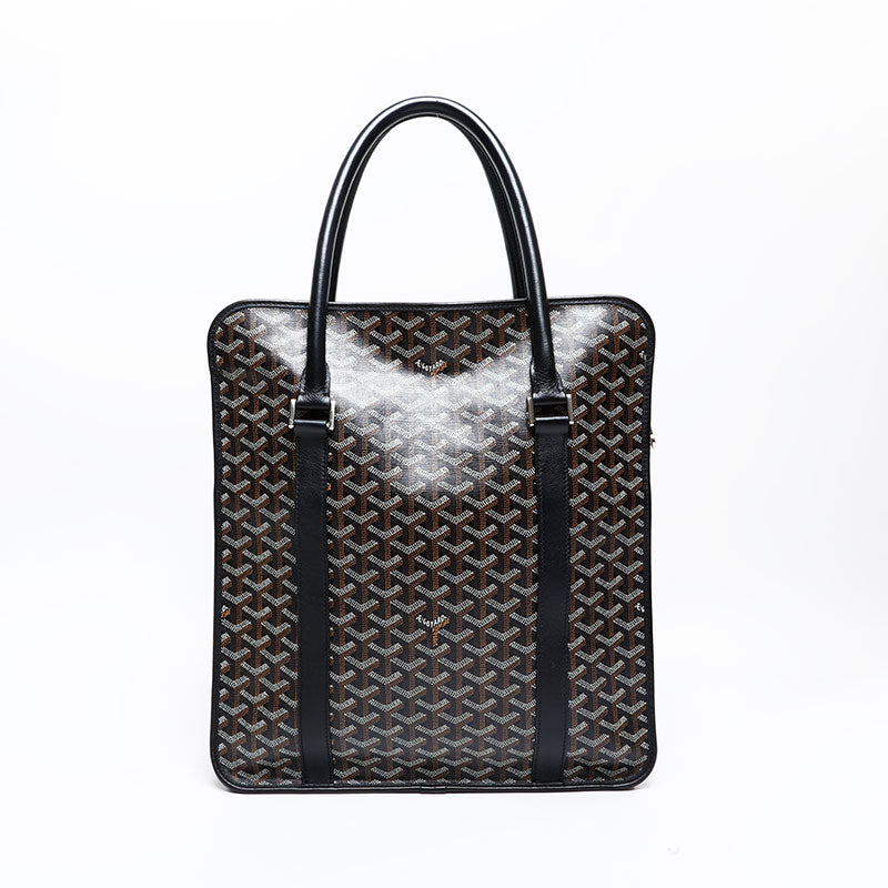 ゴヤール ブルゴーニュ トートバッグ GOYARD ゴヤール ブルゴーニュ PVC カーフ ブラック トートバッグ