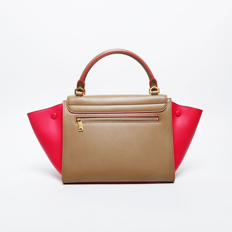 極美品 セリーヌ CELINE レザー ピンク トラペーズ ショルダーバッグ