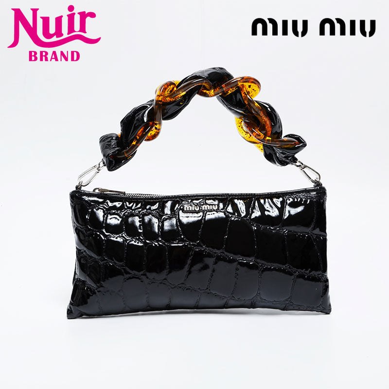 バッグ Miu Miu Archive Patent Clutch Bag Black s-l400.jpg