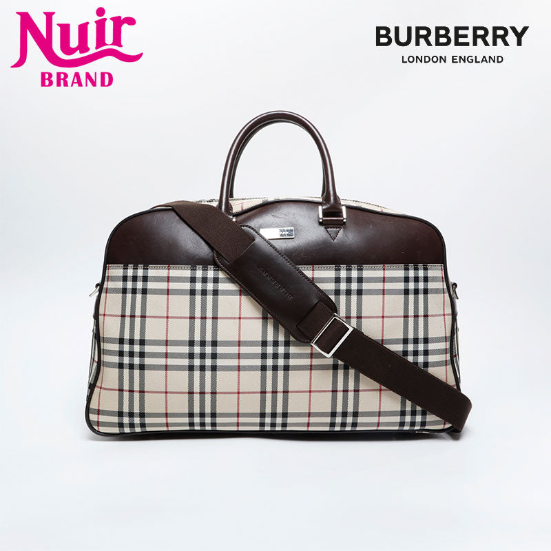 BURBERRY Nova check canvas Boston bag beige WS21127 – NUIR