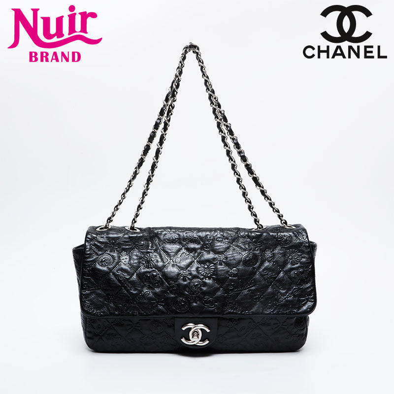 CHANEL シャネル チェーンショルダーバッグ アイコンモチーフ シャネル CHANEL アイコンモチーフ マトラッセ チェーン シルバー金具