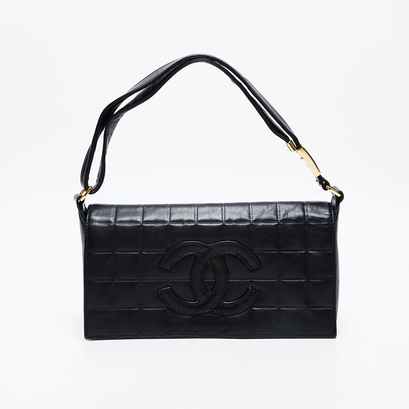 CHANEL No. 6 2000-2002 Lambskin Chocolate Bar COCO Mark Shoulder