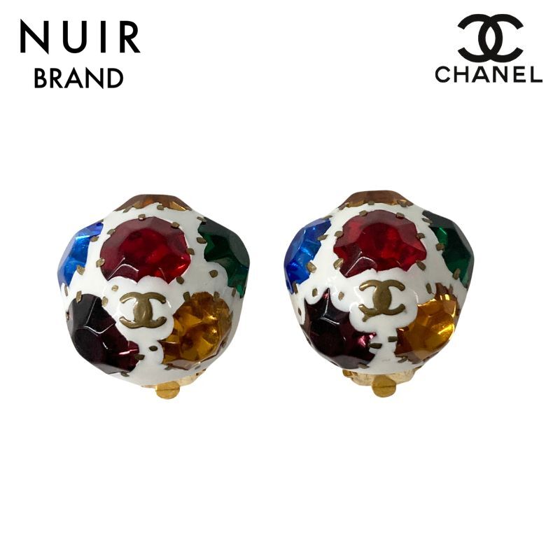 激レア CHANEL ピアス グリポア ココマーク カラーストーン 片耳 シャネル CHANEL 1998 ココマーク カラーストーン グリポア ピアス