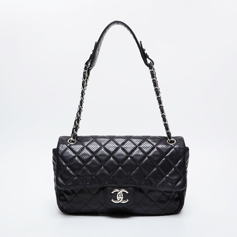 CHANEL 15th series 2011 Punching Matelasse Flap Chain Shoulder Bag