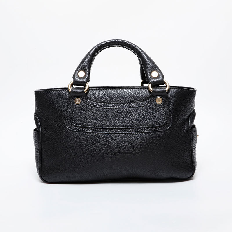 バッグ CELINE HAIRCALF LEATHER BOOGIE HAND BAG Authentic vintage CELINE Boogie Bag brown leather tote bag