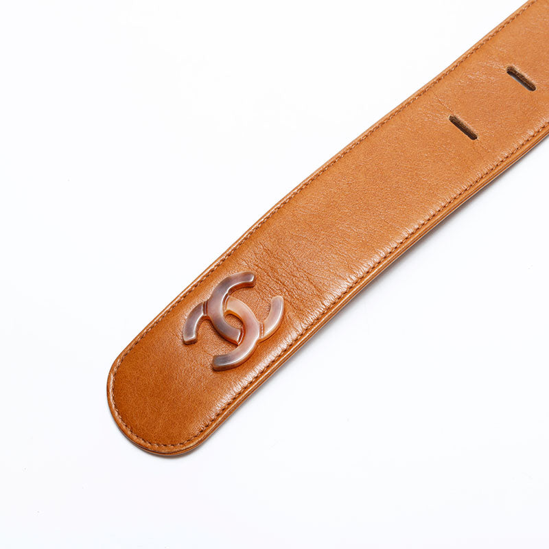 シャネル レザー 96P 75 ベルト シャネル CHANEL ココマーク 30/75 レザー ベルト ブラウン