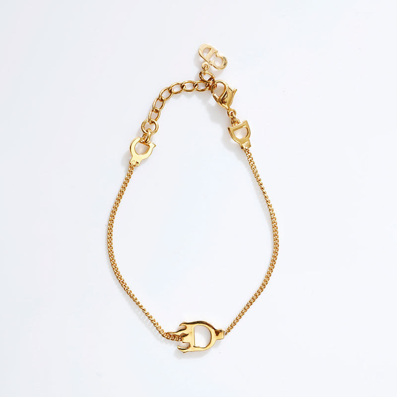ChristianDior　ブレスレット　ヴィンテージ　CDロゴ　ゴールド CDロゴプレートブレスレット ゴールド ヴィンテージ|ディオール