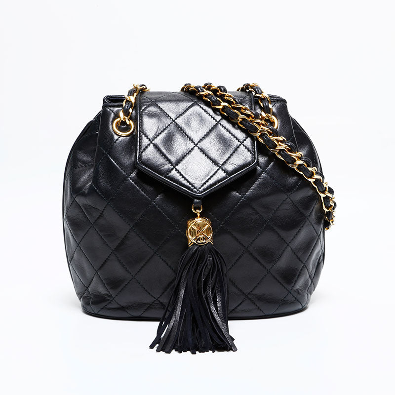 シャネル CHANEL 1989-1991 1番台 ラムスキン ミニ チェーン