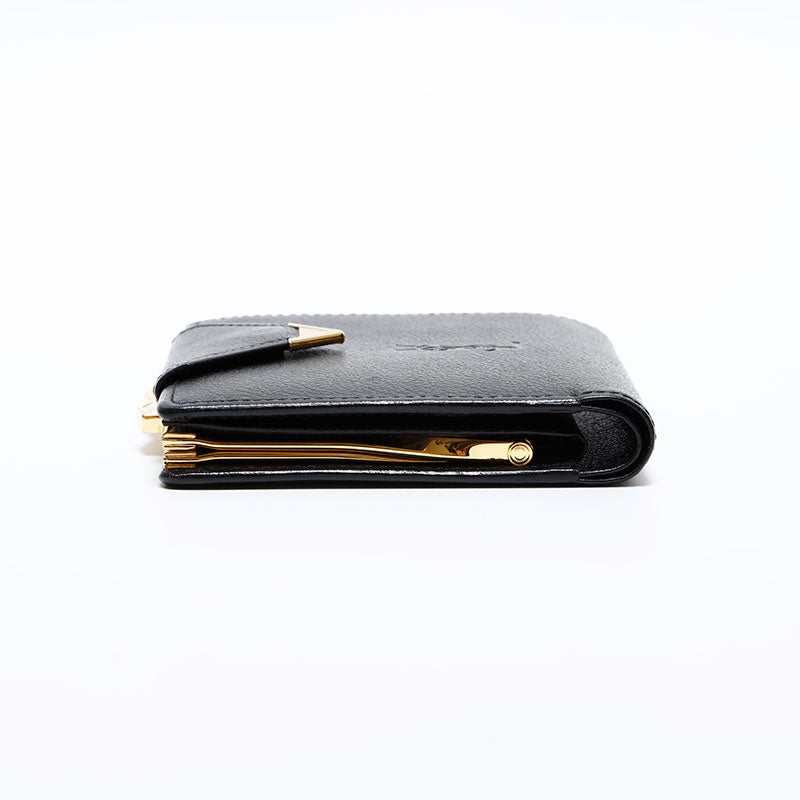 【ビンテージ】イヴ・サンローラン　ブラックレザー ルーズリーフ 極美品 イヴ・サンローラン YVES SAINT LAURENT レザー ロゴ 二つ折り