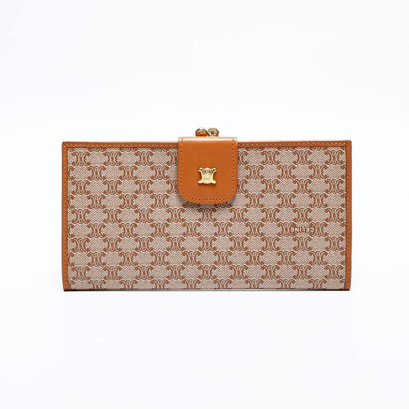 ✨CELINE✨ セリーヌ 長財布 マカダム セリーヌ CELINE マカダム PVC がま口 長財布 ブラウン WS22015 – NUIR