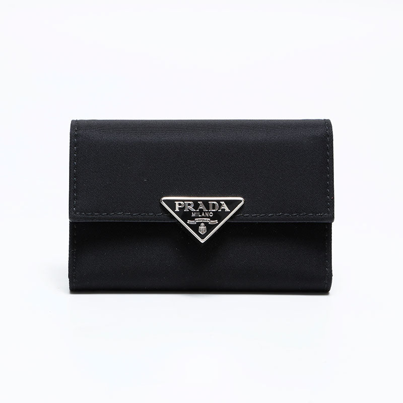 プラダ PRADA トライアングル ロゴ ナイロン キーケース ブラック