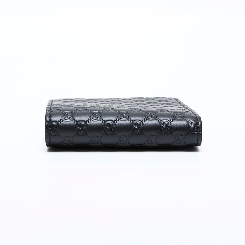 グッチ GUCCI マイクロ GG シマ レザー 二つ折り財布 ブラック WS22093