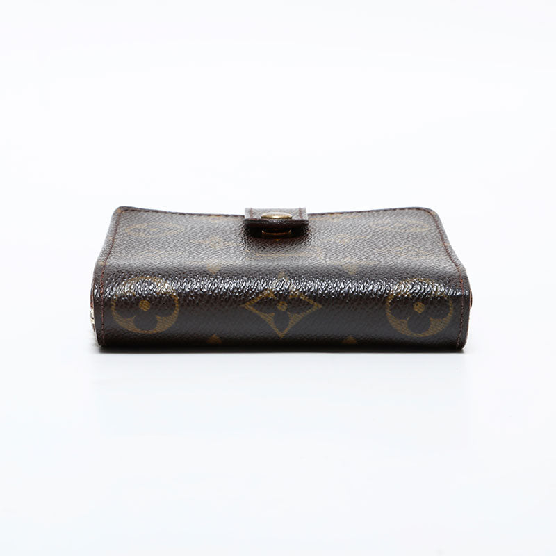 LOUIS VUITTON Monogram Compact Zip 2004 Bifold Wallet Brown