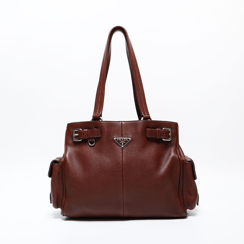 PRADA leather Shoulder Bag Brown WS22275 – NUIR VINTAGE