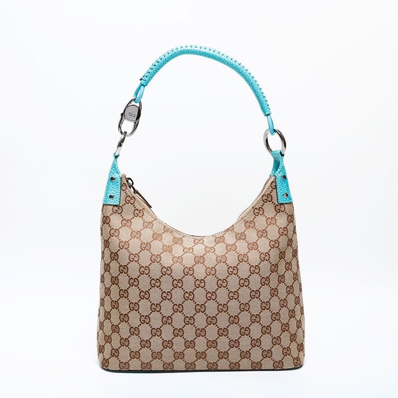 グッチ GUCCI GGキャンバス ホーボー ショルダーバッグ ベージュ