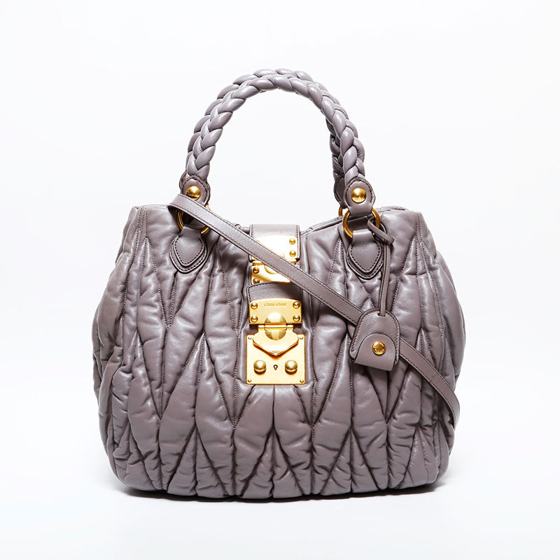極美品 ミュウ ミュウ Miu Miu マテラッセ レザー 2way
