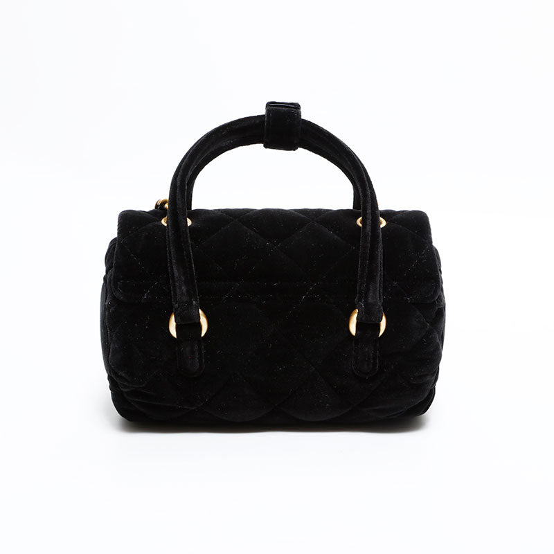 シャネル CHANEL ベロア ミニ ボストン 2way ショルダーバッグ