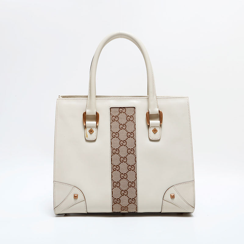 グッチ GUCCI GGキャンバス レザー トート ハンドバッグ
