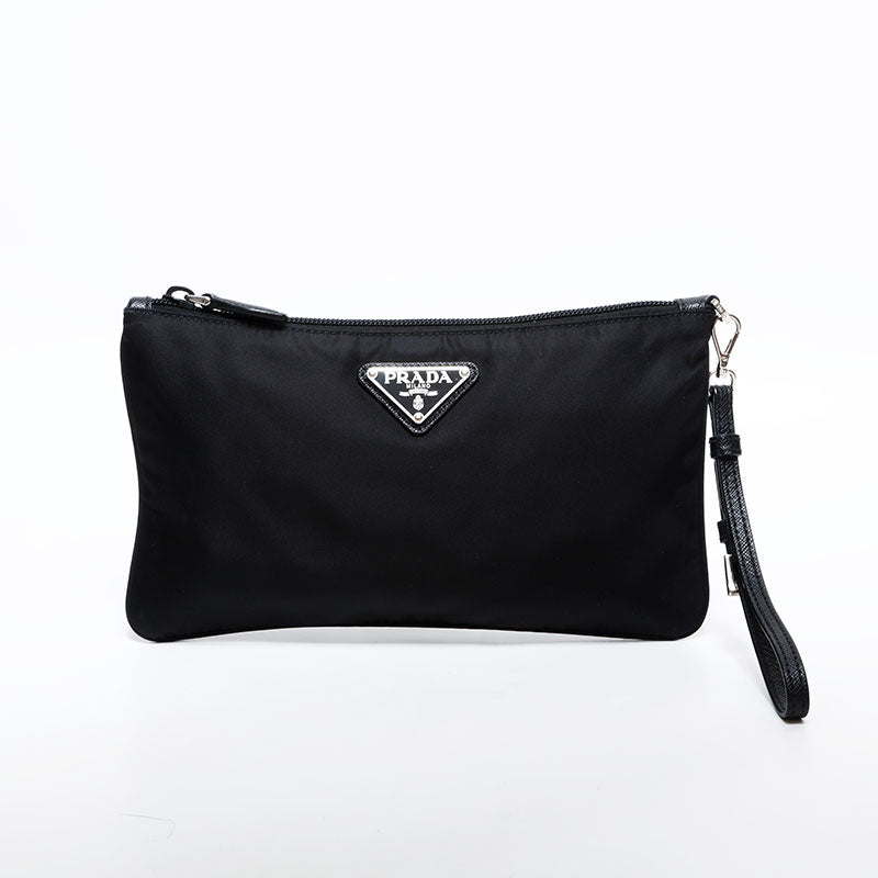 PRADA Nylon Triangle Logo Pouch black WS22505 – NUIR VINTAGE